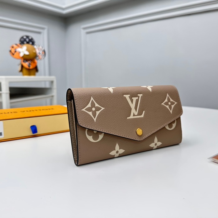 LOUIS VUITTON M80496 サラ長財布 モノグラムアンプラント ベージュ サイズ:19x10.5cm