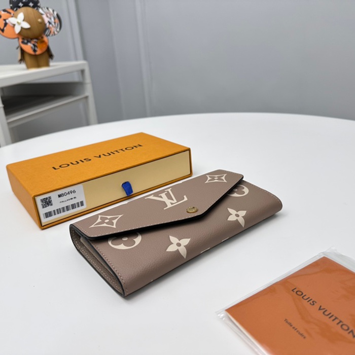 LOUIS VUITTON M80496 サラ長財布 モノグラムアンプラント ベージュ サイズ:19x10.5cm