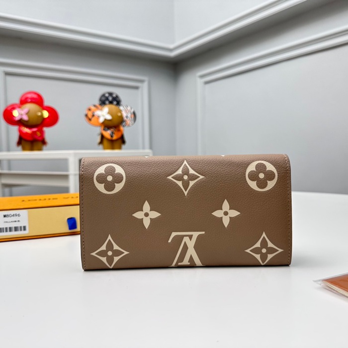 LOUIS VUITTON M80496 サラ長財布 モノグラムアンプラント ベージュ サイズ:19x10.5cm