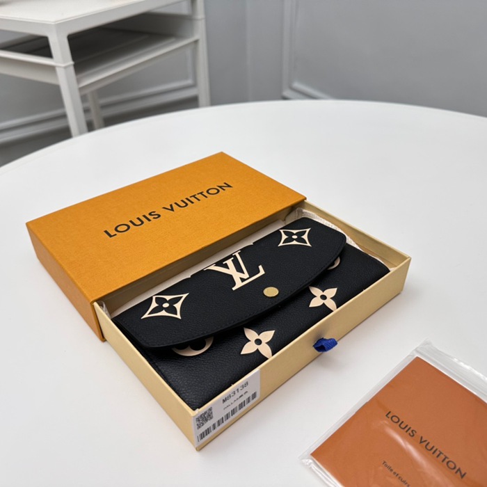 LOUIS VUITTON M83138 エミリー長財布 モノグラムアンプラント ブラック サイズ:19x10cm