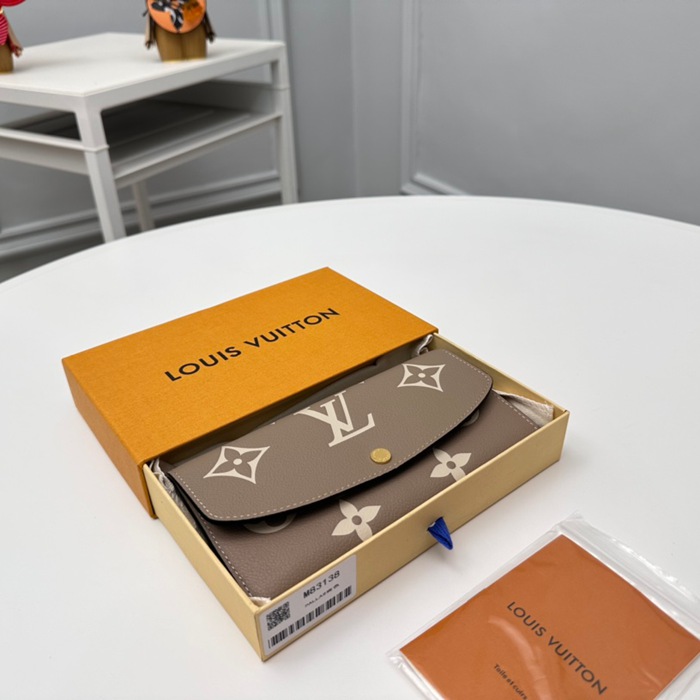 LOUIS VUITTON M83138 エミリー長財布 モノグラムアンプラント ベージュ サイズ:19x10cm