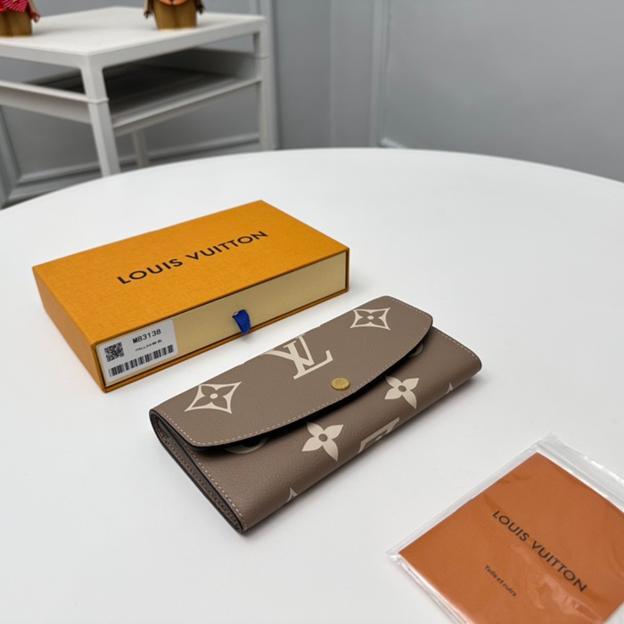 LOUIS VUITTON M83138 エミリー長財布 モノグラムアンプラント ベージュ サイズ:19x10cm