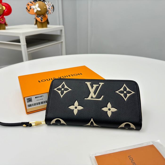 LOUIS VUITTON M80481 ジッピー長財布 モノグラムアンプラント ブラック サイズ:19.5x10.5x2.5cm