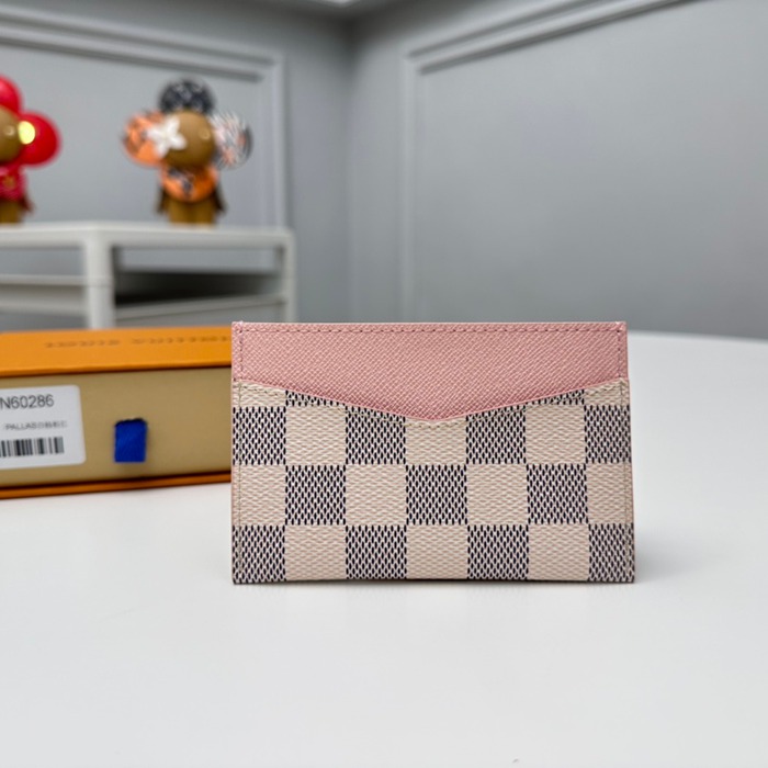 LOUIS VUITTON N60286 デイリーカードケース ダミエアズール ピンク サイズ:11x7x0.5cm