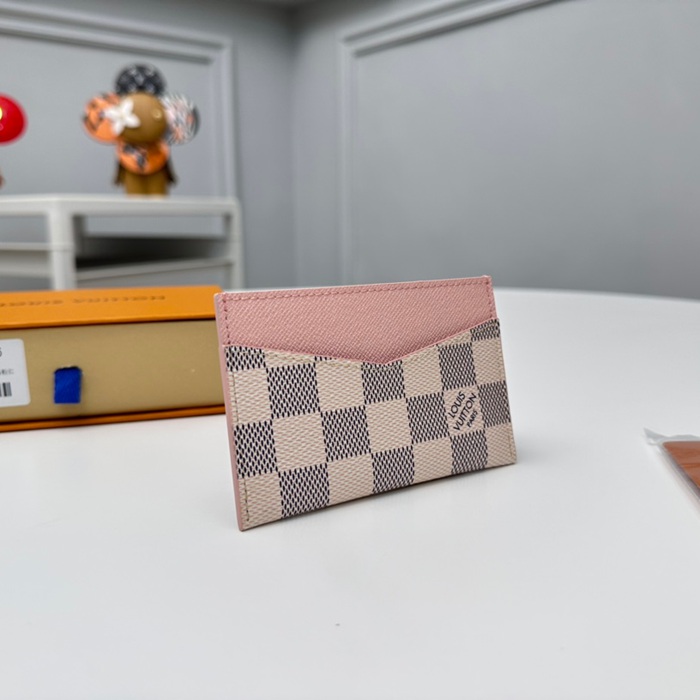 LOUIS VUITTON N60286 デイリーカードケース ダミエアズール ピンク サイズ:11x7x0.5cm