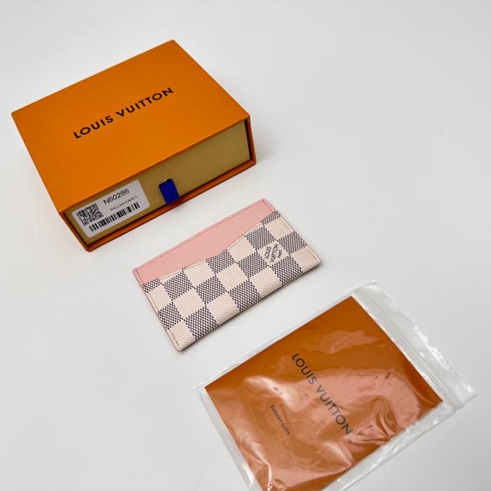 LOUIS VUITTON N60286 デイリーカードケース ダミエアズール ピンク サイズ:11x7x0.5cm