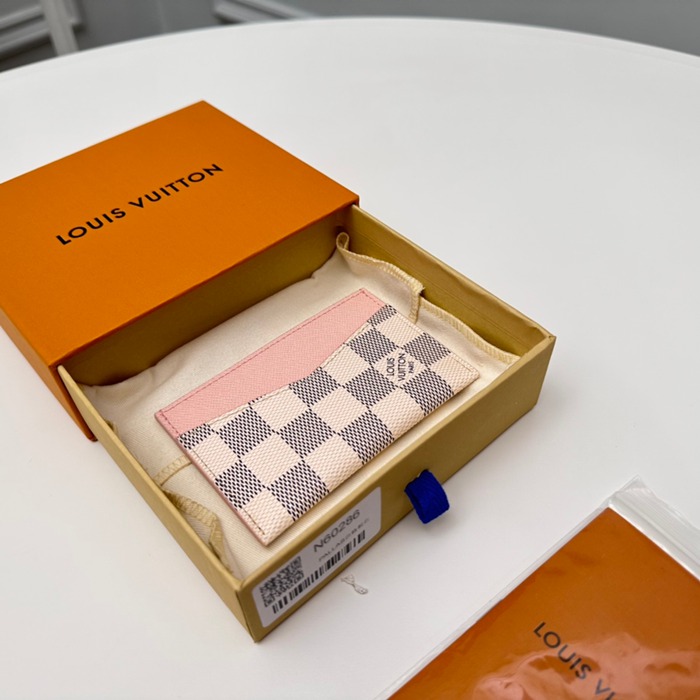 LOUIS VUITTON N60286 デイリーカードケース ダミエアズール ピンク サイズ:11x7x0.5cm
