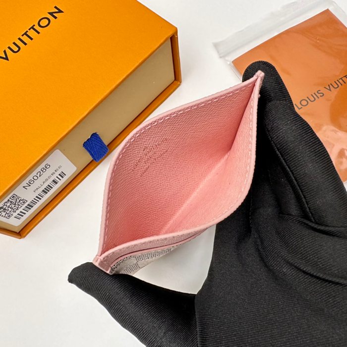 LOUIS VUITTON N60286 デイリーカードケース ダミエアズール ピンク サイズ:11x7x0.5cm