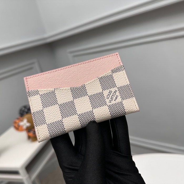 LOUIS VUITTON N60286 デイリーカードケース ダミエアズール ピンク サイズ:11x7x0.5cm