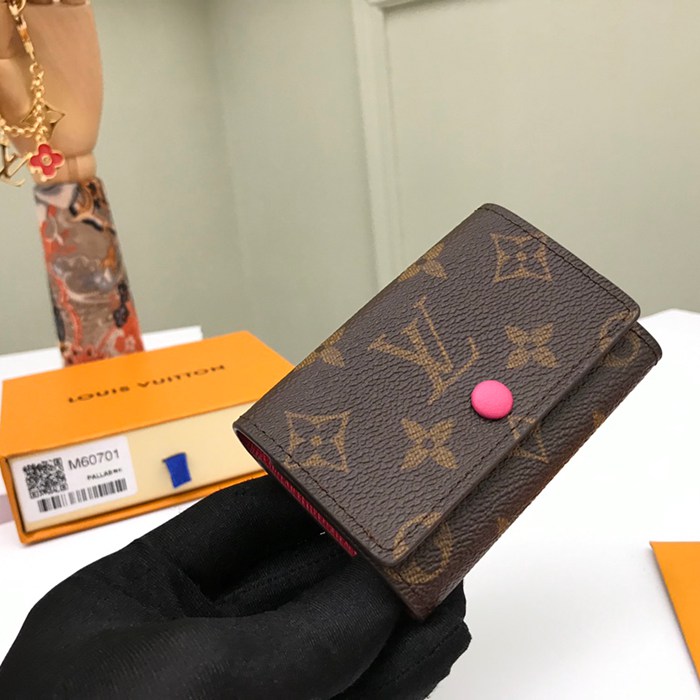 LOUIS VUITTON M62630 キーケース モノグラム ピンク サイズ:10×7cm
