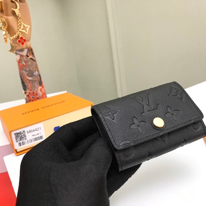 LOUIS VUITTON M64421 キーケース モノグラムアンプラント ブラック サイズ:10.5x5.5cm