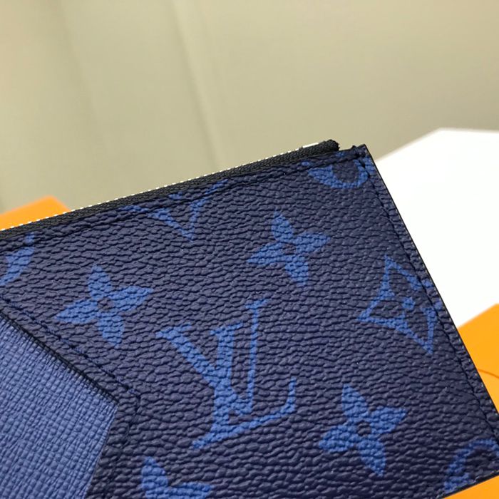 LOUIS VUITTON M30270 コインカードケース タイガ×モノグラム ブルー サイズ:8x14.5cm