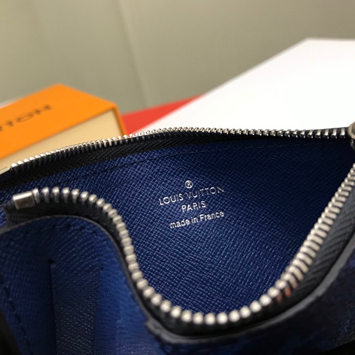 LOUIS VUITTON M30270 コインカードケース タイガ×モノグラム ブルー サイズ:8x14.5cm