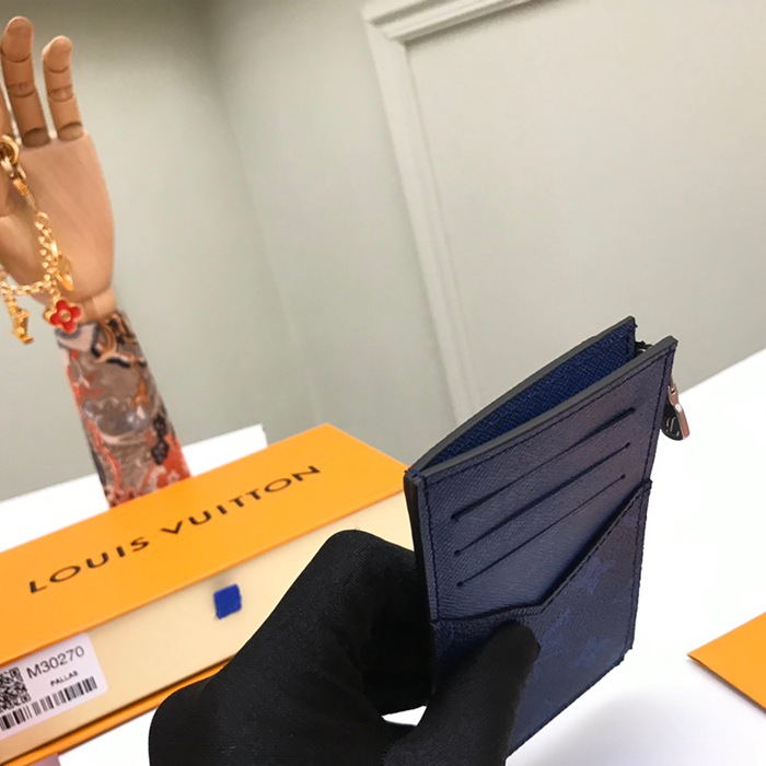 LOUIS VUITTON M30270 コインカードケース タイガ×モノグラム ブルー サイズ:8x14.5cm