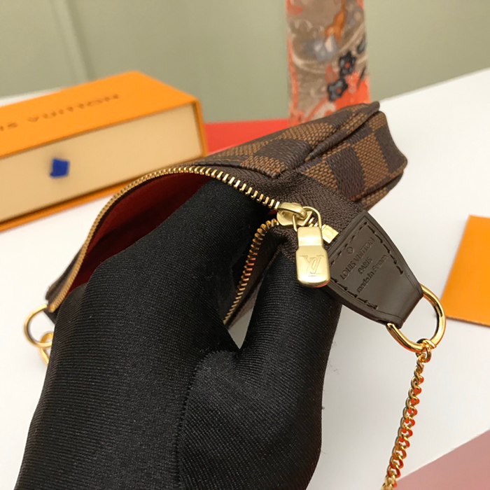LOUIS VUITTON N58009 アクセサリーポーチ ダミエエベン サイズ:15.5x10.5cm