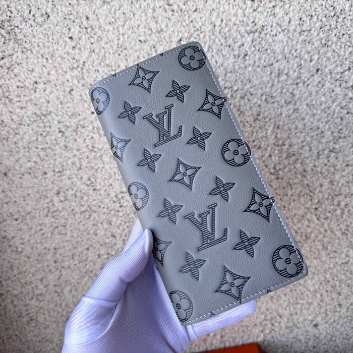 LOUIS VUITTON M81335 ブラッザ長財布 モノグラムシャドウ グレー サイズ:19x10cm