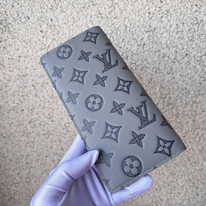 LOUIS VUITTON M81335 ブラッザ長財布 モノグラムシャドウ グレー サイズ:19x10cm