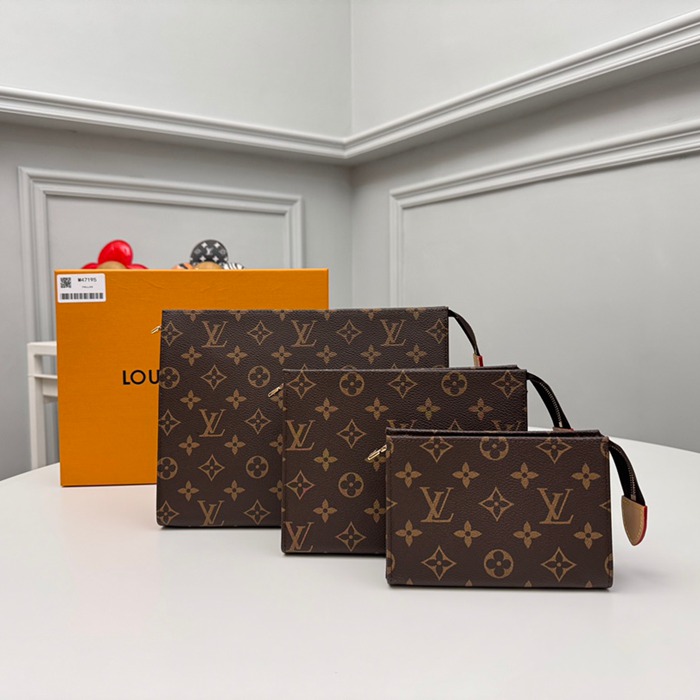 LOUIS VUITTON M47195 トリオコスメポーチ モノグラム サイズ:25x20x5.5cm