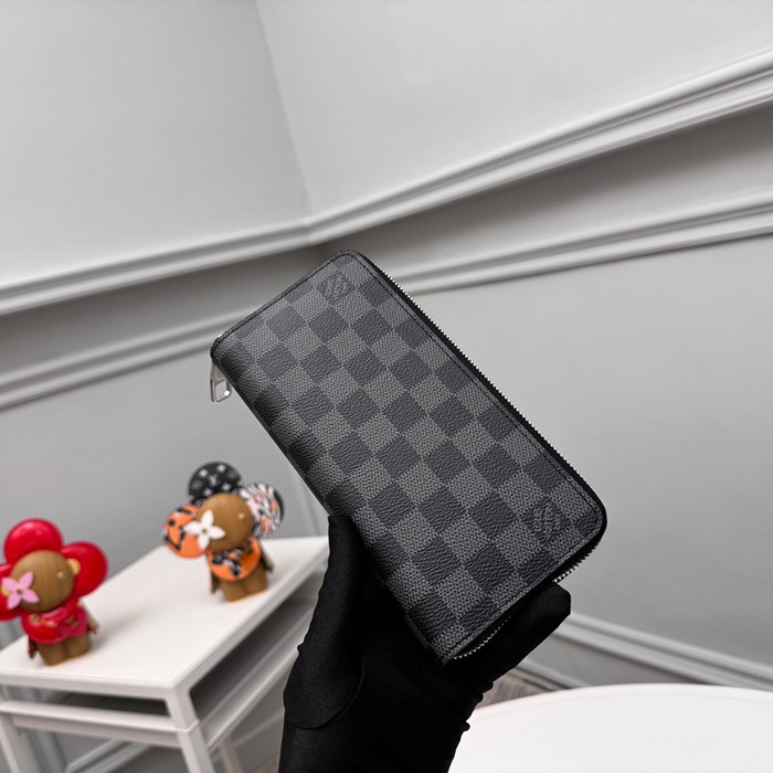 LOUIS VUITTON N63095 メンズ縦型ジッピー長財布 ダミエグラファイト サイズ:19x10cm