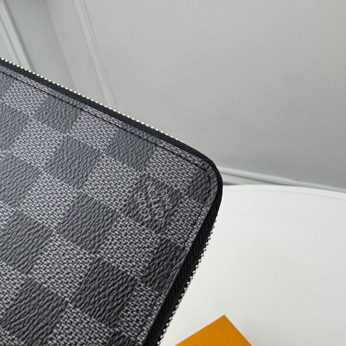 LOUIS VUITTON N63095 メンズ縦型ジッピー長財布 ダミエグラファイト サイズ:19x10cm
