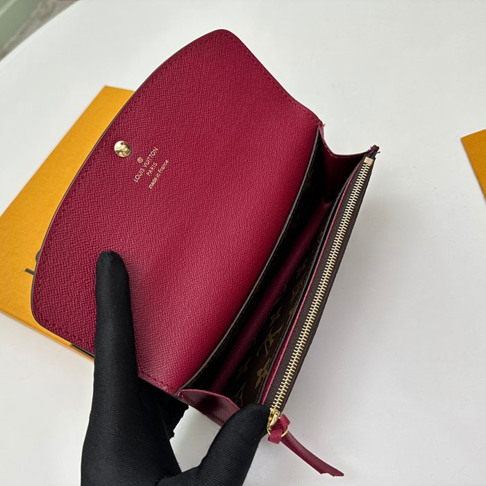 LOUIS VUITTON M60697 エミリー長財布 モノグラム パープルレッド サイズ:19x10cm