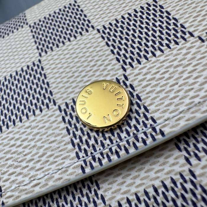 LOUIS VUITTON N41625 エミリー長財布 ダミエアズール ピンク金具 サイズ:19x10cm