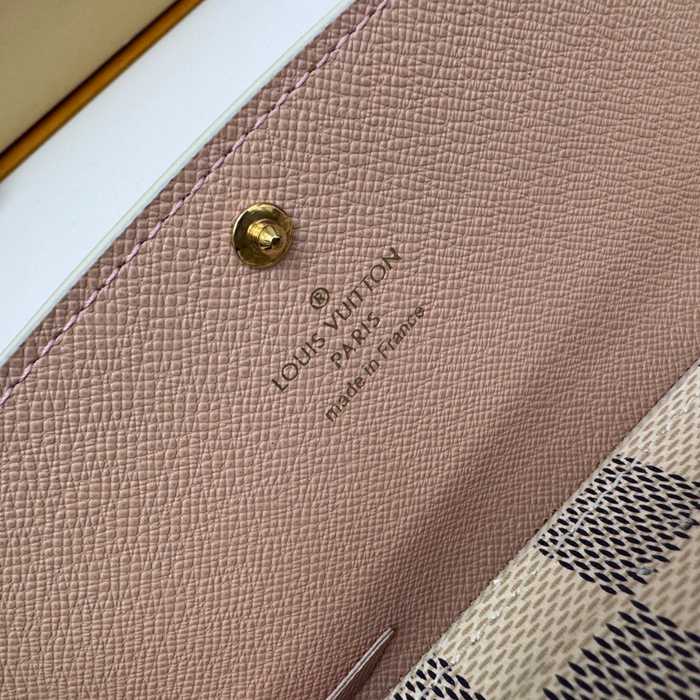 LOUIS VUITTON N41625 エミリー長財布 ダミエアズール ピンク金具 サイズ:19x10cm