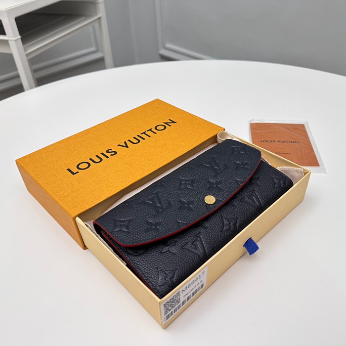 LOUIS VUITTON M69417 エミリー長財布 モノグラムアンプラント ブルー サイズ:19x10cm