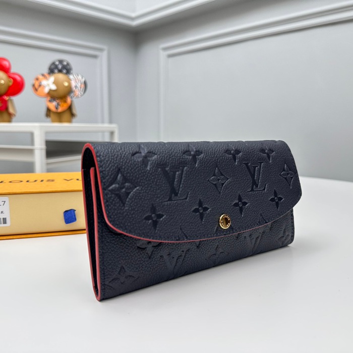 LOUIS VUITTON M69417 エミリー長財布 モノグラムアンプラント ブルー サイズ:19x10cm