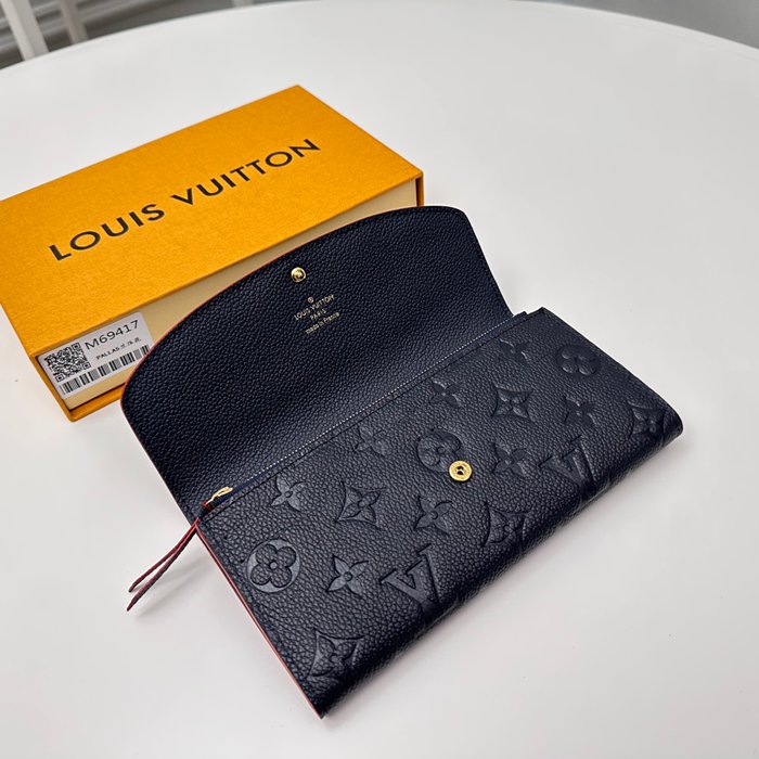 LOUIS VUITTON M69417 エミリー長財布 モノグラムアンプラント ブルー サイズ:19x10cm