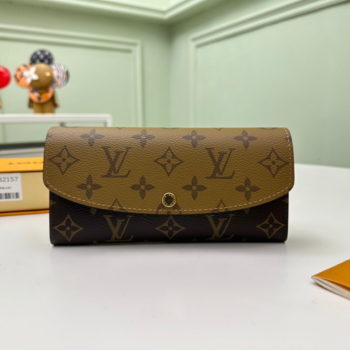 LOUIS VUITTON M82157 エミリー長財布 モノグラムリバース イエローフラワー サイズ:19x10cm