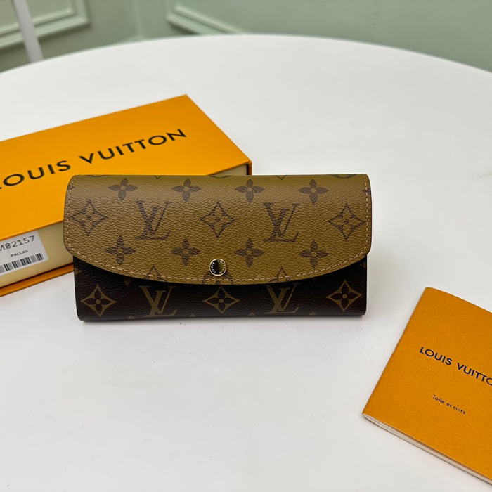 LOUIS VUITTON M82157 エミリー長財布 モノグラムリバース イエローフラワー サイズ:19x10cm