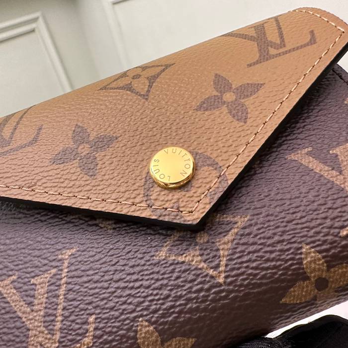 LOUIS VUITTON M81557 ヴィクトリーヌ財布 モノグラムリバース イエローフラワー サイズ:12x9.5x1.5cm