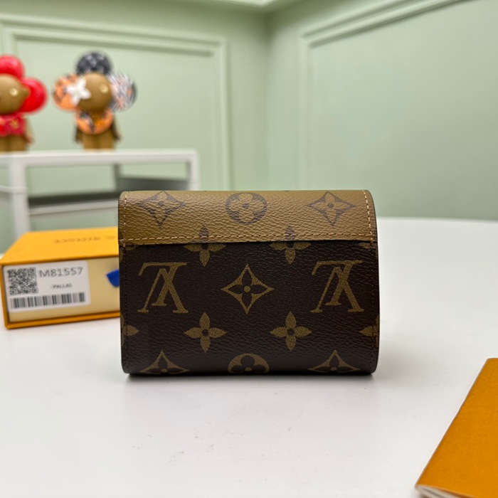 LOUIS VUITTON M81557 ヴィクトリーヌ財布 モノグラムリバース イエローフラワー サイズ:12x9.5x1.5cm