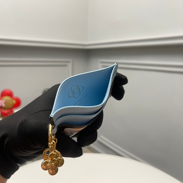 LOUIS VUITTON M12227 LVシャルムカードケース 雪秀シリーズ ブルー サイズ:10.2x7.3x0.3cm