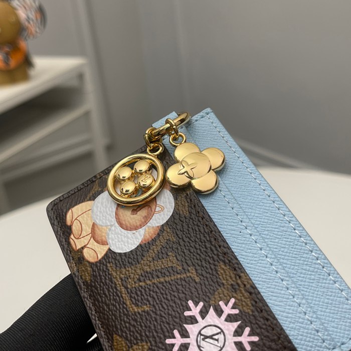 LOUIS VUITTON M12227 LVシャルムカードケース 雪秀シリーズ ブルー サイズ:10.2x7.3x0.3cm