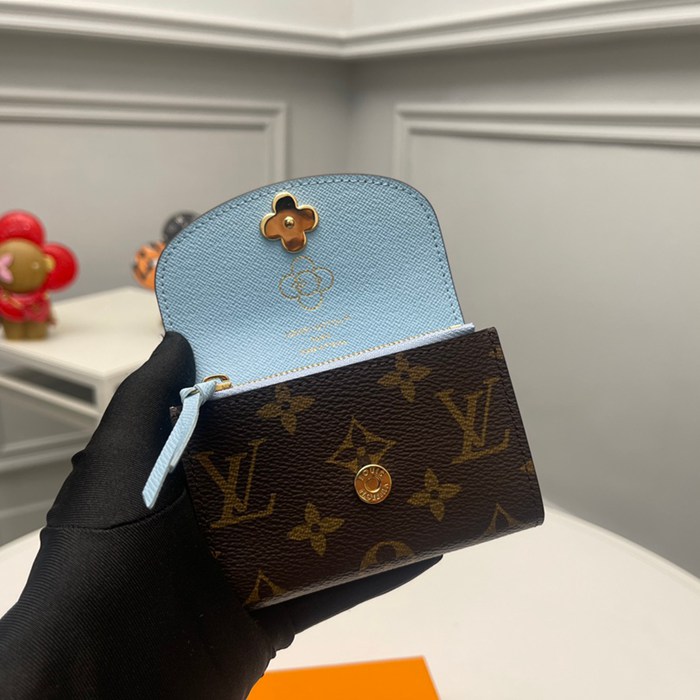 LOUIS VUITTON M12239 ロザリーゼロ財布 雪秀シリーズ ブルー サイズ:11x8x2.5cm