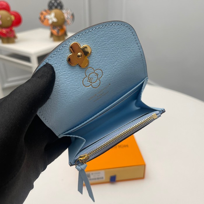LOUIS VUITTON M12239 ロザリーゼロ財布 雪秀シリーズ ブルー サイズ:11x8x2.5cm