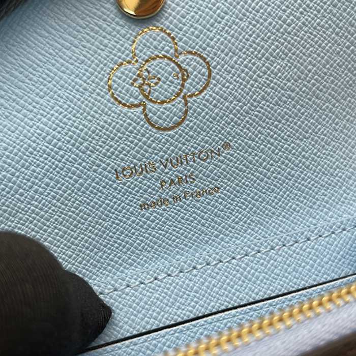 LOUIS VUITTON M12239 ロザリーゼロ財布 雪秀シリーズ ブルー サイズ:11x8x2.5cm