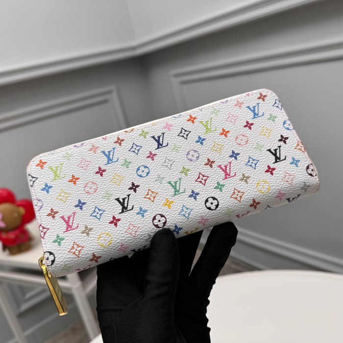 LOUIS VUITTON M13408 クレマンス長財布 村上隆コラボ ホワイトマルチ サイズ:20x9cm