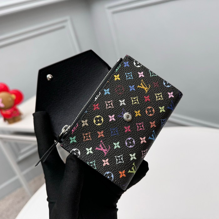 LOUIS VUITTON M14163 ヴィクトリーヌ財布 村上隆コラボ ブラックマルチ サイズ:12x9.5x2.5cm