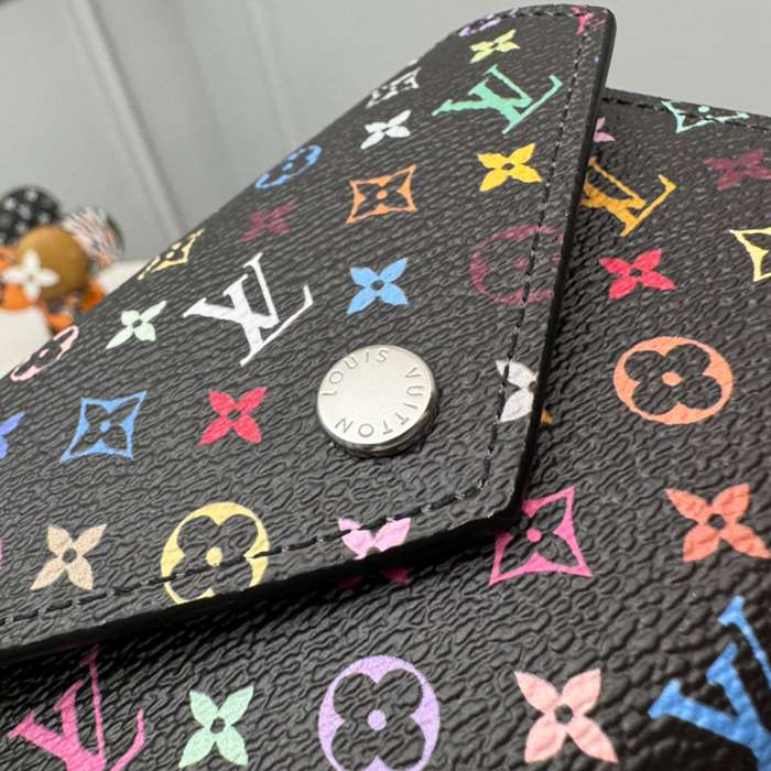 LOUIS VUITTON M14163 ヴィクトリーヌ財布 村上隆コラボ ブラックマルチ サイズ:12x9.5x2.5cm