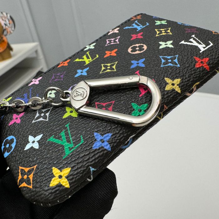 LOUIS VUITTON M13664 ポシェット クレ 村上隆コラボ ブラックマルチ サイズ:12x7x1.5cm