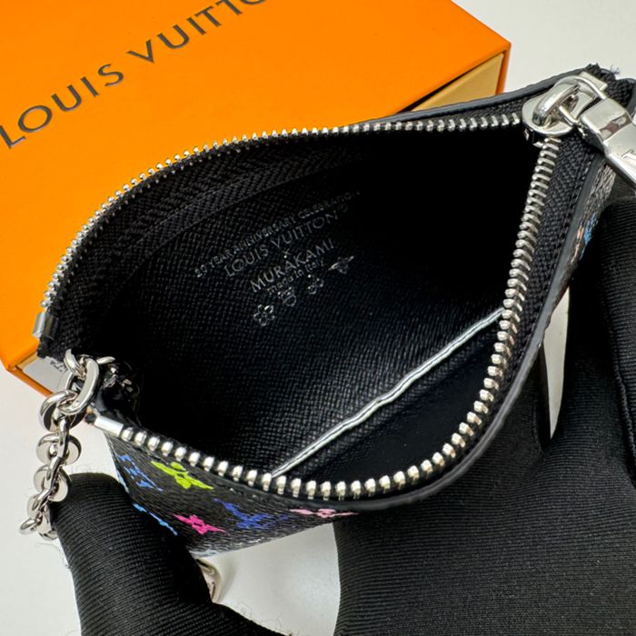LOUIS VUITTON M13664 ポシェット クレ 村上隆コラボ ブラックマルチ サイズ:12x7x1.5cm