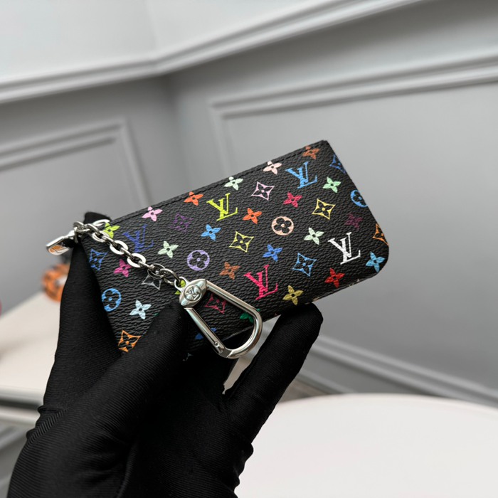 LOUIS VUITTON M13664 ポシェット クレ 村上隆コラボ ブラックマルチ サイズ:12x7x1.5cm