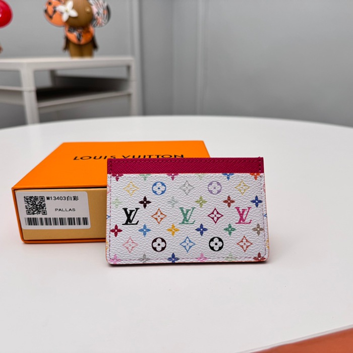 LOUIS VUITTON M13403 カードケース 村上隆コラボ ホワイトマルチ サイズ:11x7x0.5cm