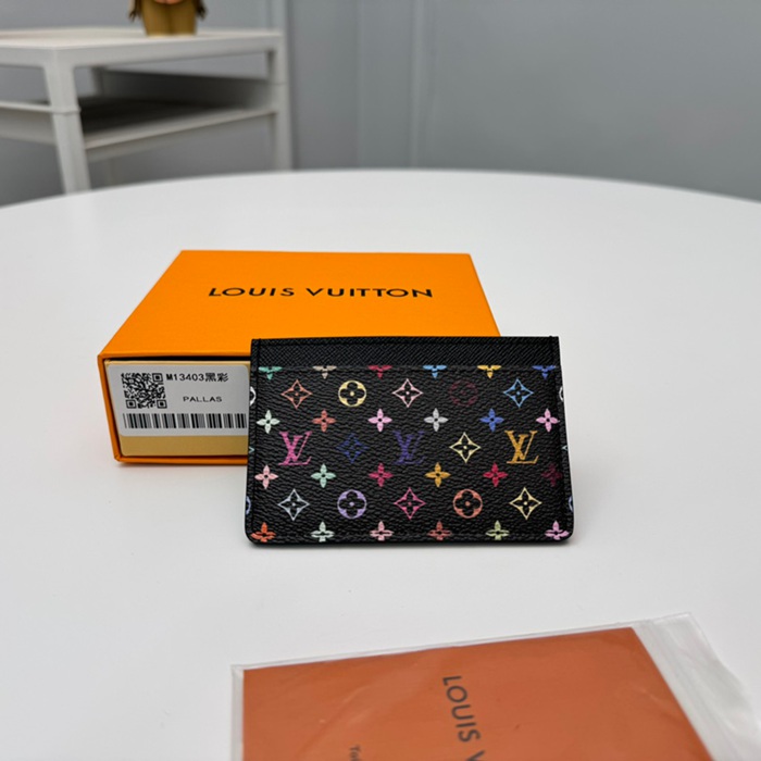 LOUIS VUITTON M13403 カードケース 村上隆コラボ ブラックマルチ サイズ:11x7x0.5cm