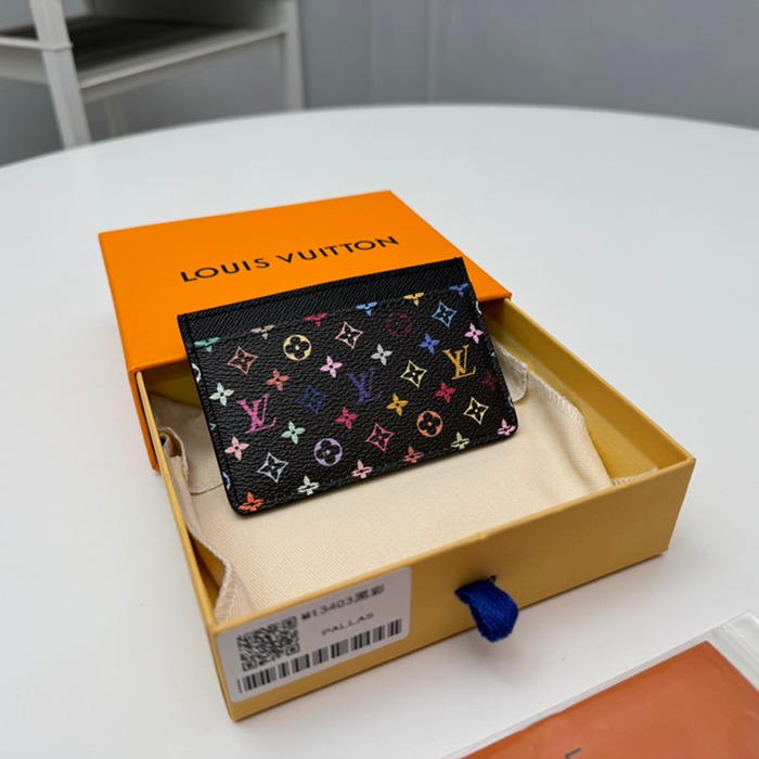 LOUIS VUITTON M13403 カードケース 村上隆コラボ ブラックマルチ サイズ:11x7x0.5cm