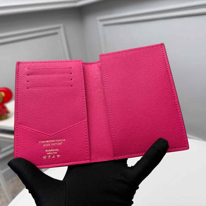 LOUIS VUITTON M14178 パスポートケース 村上隆コラボ ホワイトマルチ サイズ:10x14x2.5cm