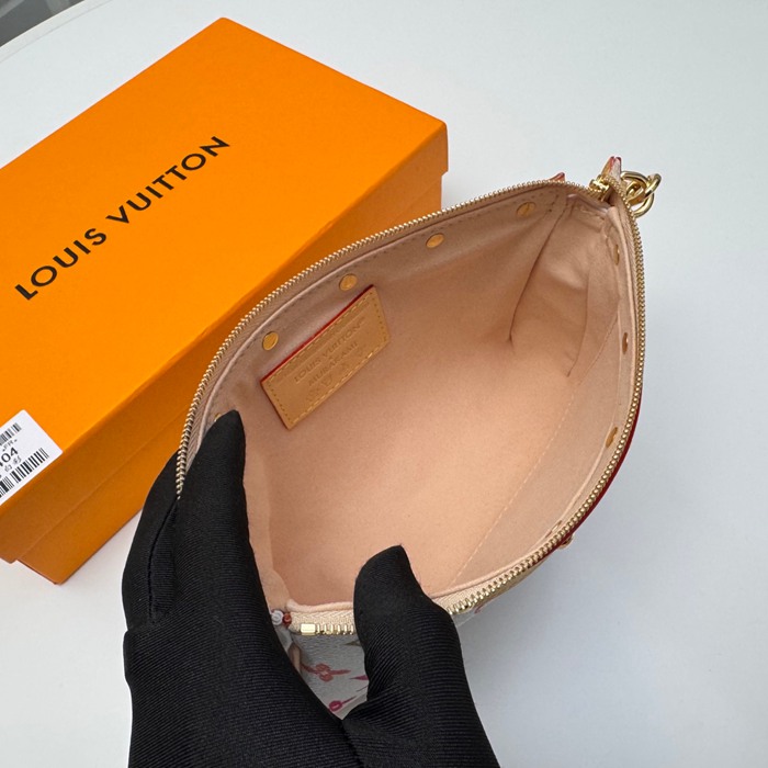 LOUIS VUITTON M13404 ポシェット アクセサリー 村上隆コラボ ホワイトマルチ サイズ:22x13cm